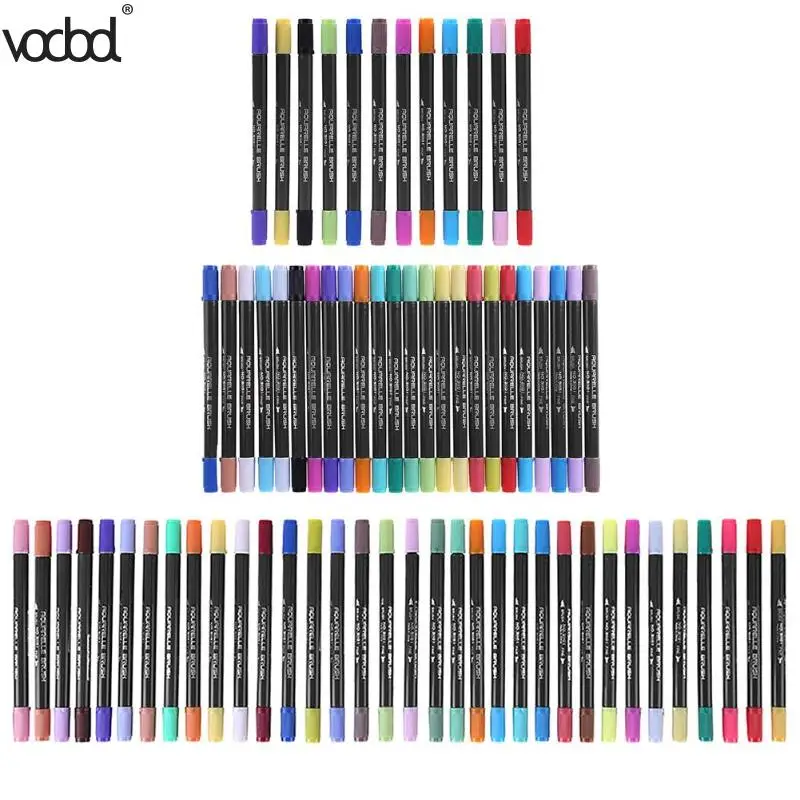 

12/24/36pcs Set Multicolor Marker Pens Double Head Ink Sketch Quick Dry No Fading Markers Pen Sets Water Paint Highlighters