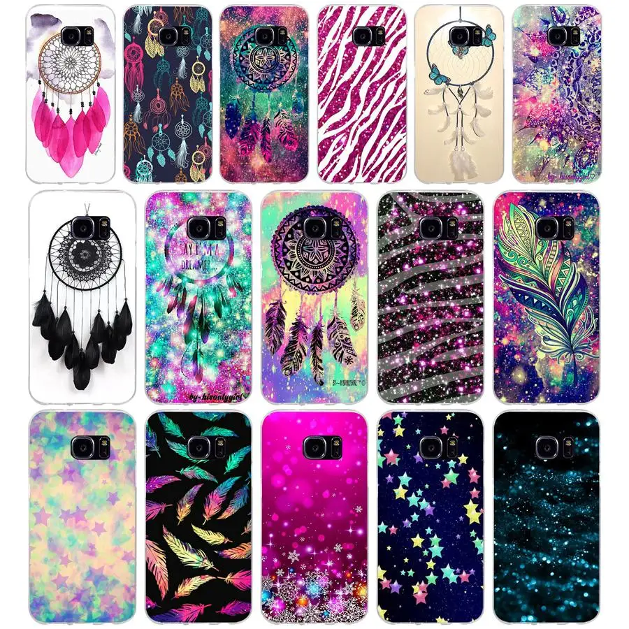 199H Catcher Feather Stars Christmas Custodia Morbida In Silicone Tpu Colorato Per Samsung Galaxy S6 S6 S7 Edge S8 S9 Plus Custodia