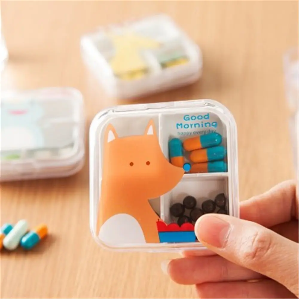 

Portable Mini Cartoon Plastic Pill Box Medicine Case For Healthy Care Empty Drugs Box For False Eyelashes