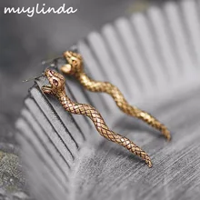 

Boho Snake Vintage Earrings For Women Costume Jewelry Brincos Orecchini Stud Earrings Retro Statement Earring