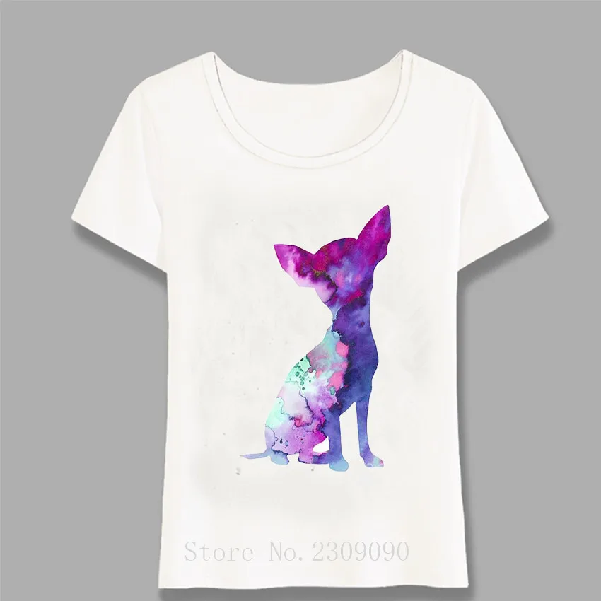 

Summer Women t-shirt Chihuahua Watercolor Painting TShirt Maiden Casual Tops Ladies Tee Cute Dog Art Design Girl Shirt Harajuku