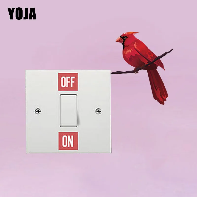 

YOJA Interesting Red Birds On The Branches Decor Wall Switch Sticker Living Room Bedroom Decals Personalized 10SS0429