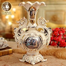 Европейский классический дворец слоновой кости фарфоровая ваза украшение дома Настольная Ваза