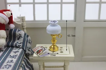 

New 1:12 dollhouse miniature Mini alloy table lamp Doll accessories Kitchen Furniture toy collectible Gift