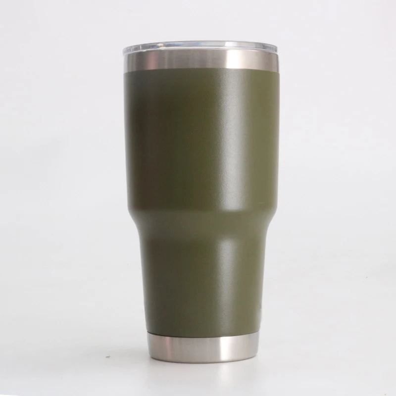 20 унций/30 унций бутылка из нержавеющей стали Двойная Стенка Вакуумная чашка-термос с Защита от проливов крышка вакуумная изоляция пивная кружка - Цвет: army green