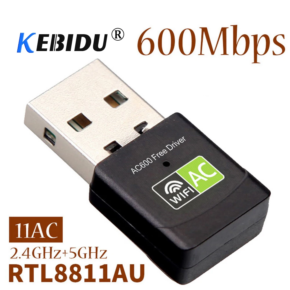 

Kebidu Free Driver 600Mbps New Version Wireless USB Wifi Adapter Receiver 2.4+5 Ghz USB Wifi 802.11n/g/b Network Card For PC