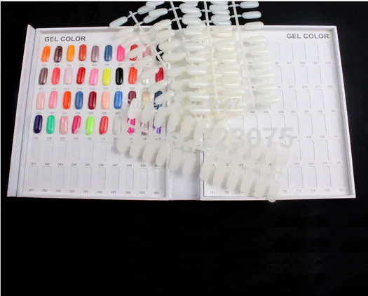 

Professional 120Colors Nail Gel Polish Display Book Chart &120 tips Natural Flatback Chart Nail Art Salon set