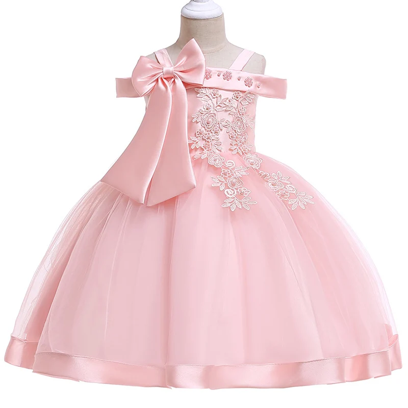 Pink Одежда для маленьких девочек; Вечерние платья на свадьбу; элегантный костюм; Детские платья для девочек; Рождественская одежда; платье принцессы; От 3 до 12 лет - Цвет: Pink