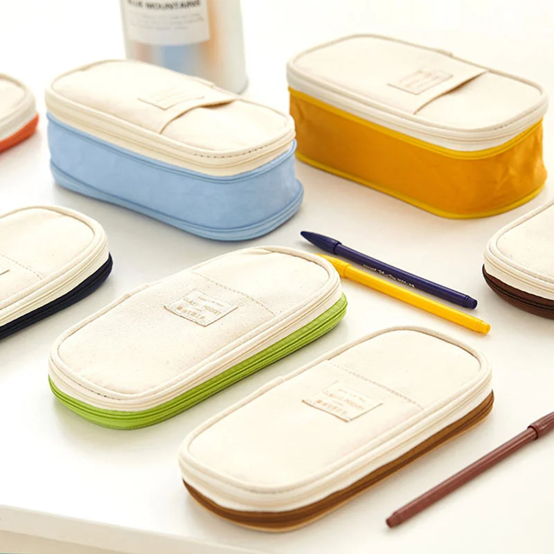 

Pencil Case Multi-layer Pen Art Supplies High Capacity School Pouch Bags Gift Canvas Zipper Penalty Students Storage Cosmetic
