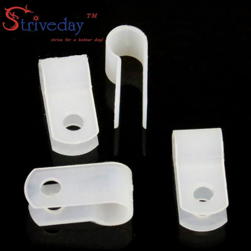 

100pcs/bag White Type R Line deduction Wiring Accessories Type R Line Card Clamps 6.4mm Cable retention Clips