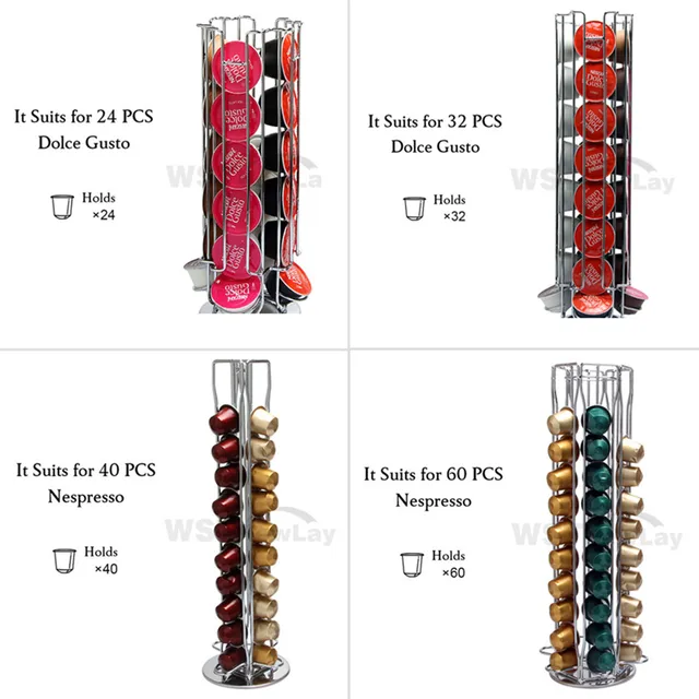 Best Offers Coffee Pod Holder Kitchen Stand Inox Metal Rack Storage Nespresso Dolce Gusto Capsule Cafe Organizer Shelf Free Shipping ET1001