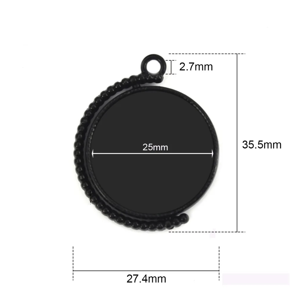 10 шт./лот цинковый сплав Вращающийся Двухсторонний Круглый Кулон Кабошон Установка 25 мм ободок покрытием ювелирных изделий ожерелье компонент