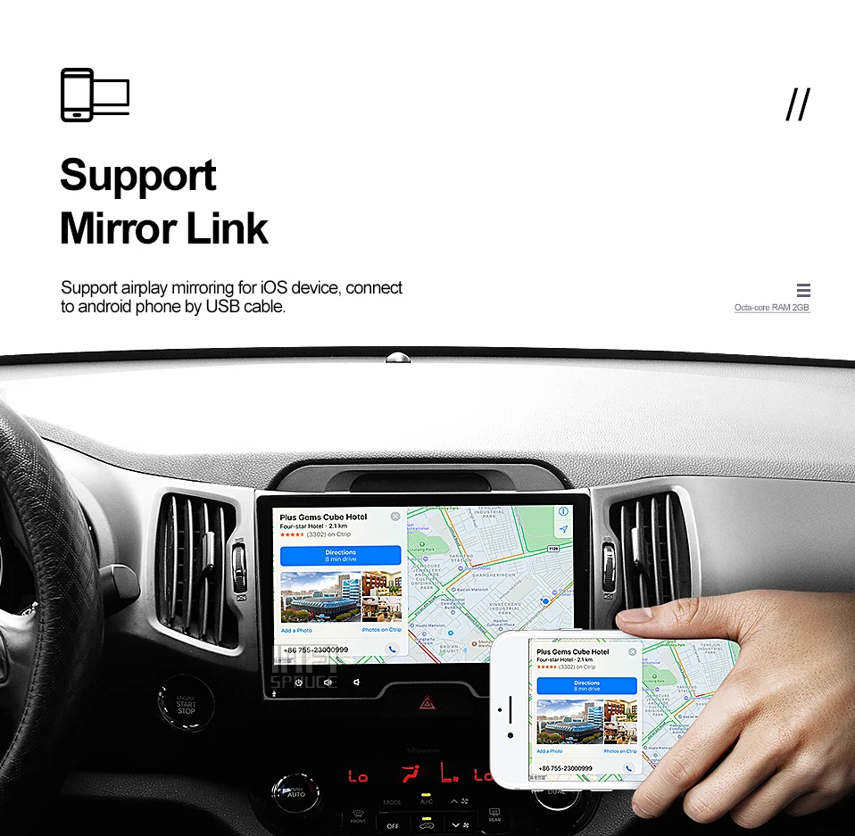 Sale Android 9.0 car dvd for KIA sportage 2007-2010 2011 2012 2013 2014 2015 with car radio stereo multimedia player 2 din navigation 21