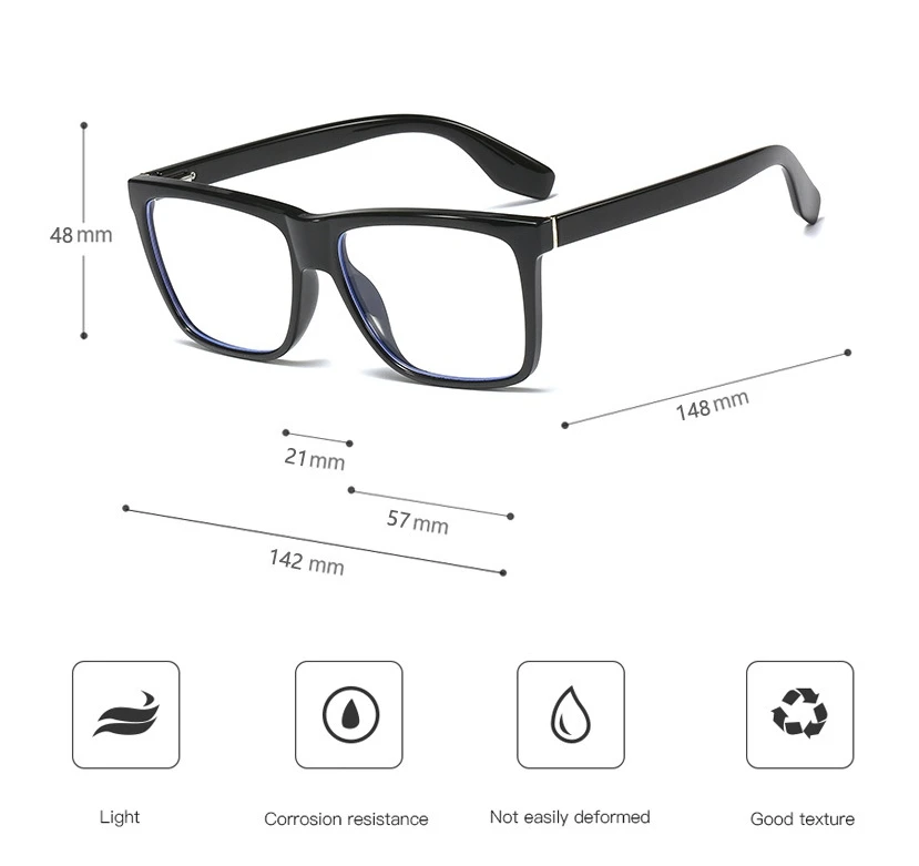 TR90 квадратная анти-синяя Ультралегкая оправа для очков для мужчин и женщин Оптические модные компьютерные очки 45837