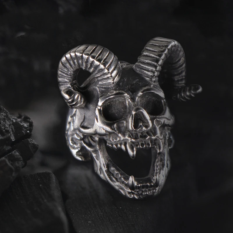 Huge  Big Ram Skull Head ring (5)