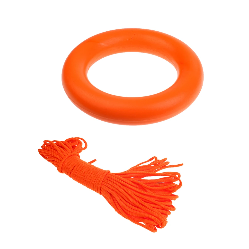 100ft Strong Reflective Water Life Saving Rope Float Line Diving Swimming Pool Lifeguard Rescue + Floating Buoyant Loop Orange