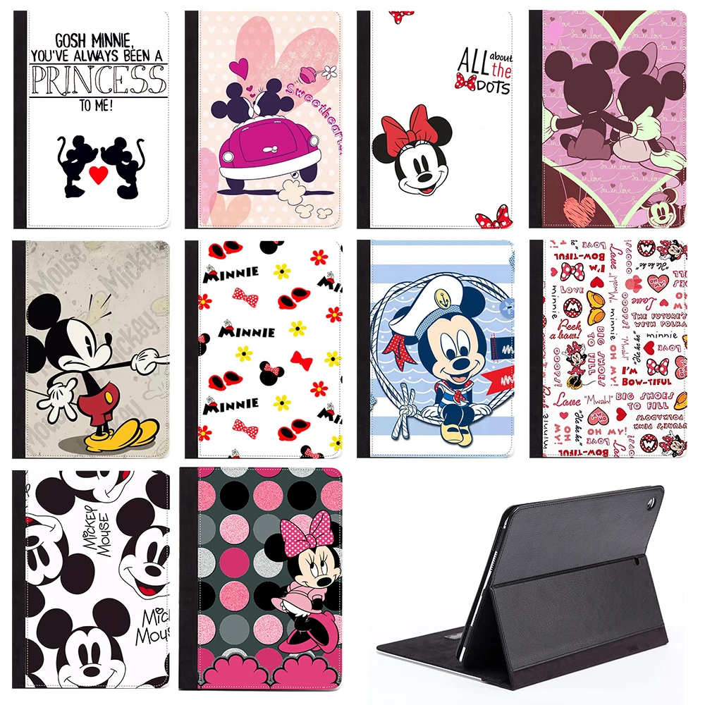 

Cartoon Mickey Mouse Minnie Mouse Fashion New Shockproof Protective PU Leather Case Tablet Cover For Apple iPad Mini 1 2 3