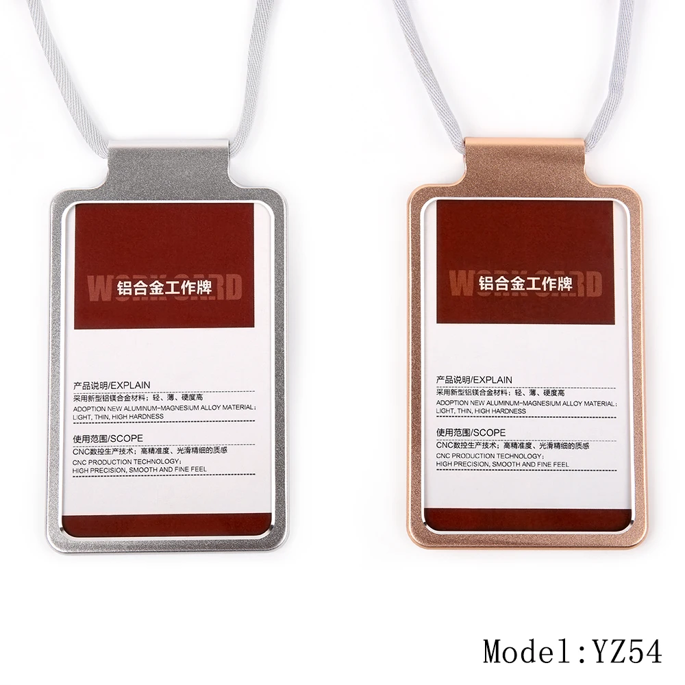 Hard Aluminum Lanyard Working ID Card Holder Neck Lanyard id Badge