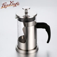 600ml Stainless Steel Glass Hollow French Press Coffee Maker Tea Pot Cover Cafetiere Coffee Filter Baskets Espresso Accessories manual coffee espresso maker pot stainless steel glass teapot cafetiere french coffee tea percolator filter press plunger