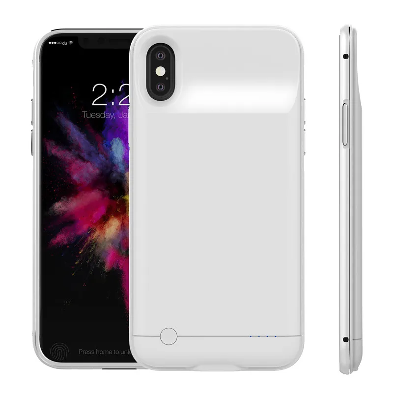 Тонкий алюминиевый корпус зарядного устройства для iPhone X XS внешний аккумулятор