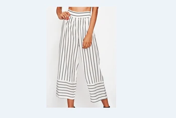 

Trendy New Women Clothing Ladies Ultra-wide-leg Trousers Stretchy Stripe Printed Casual Loose Pants Ladies