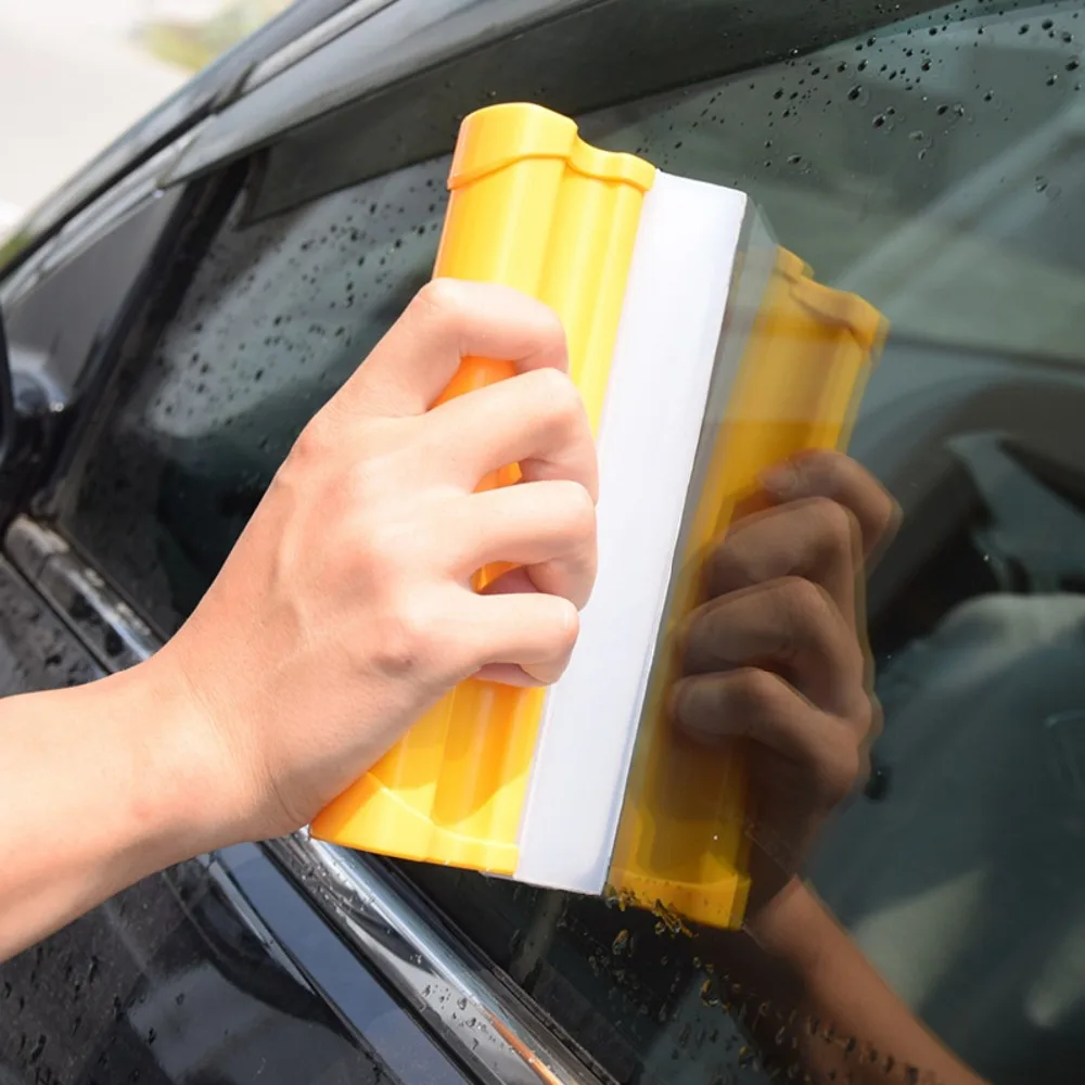 Двойные стеклоочистители, ", 12", 1 шт, экологически чистый силиконовый очиститель воды, желтый, скребок для мытья автомобиля, очистка окон, японский стандарт качества