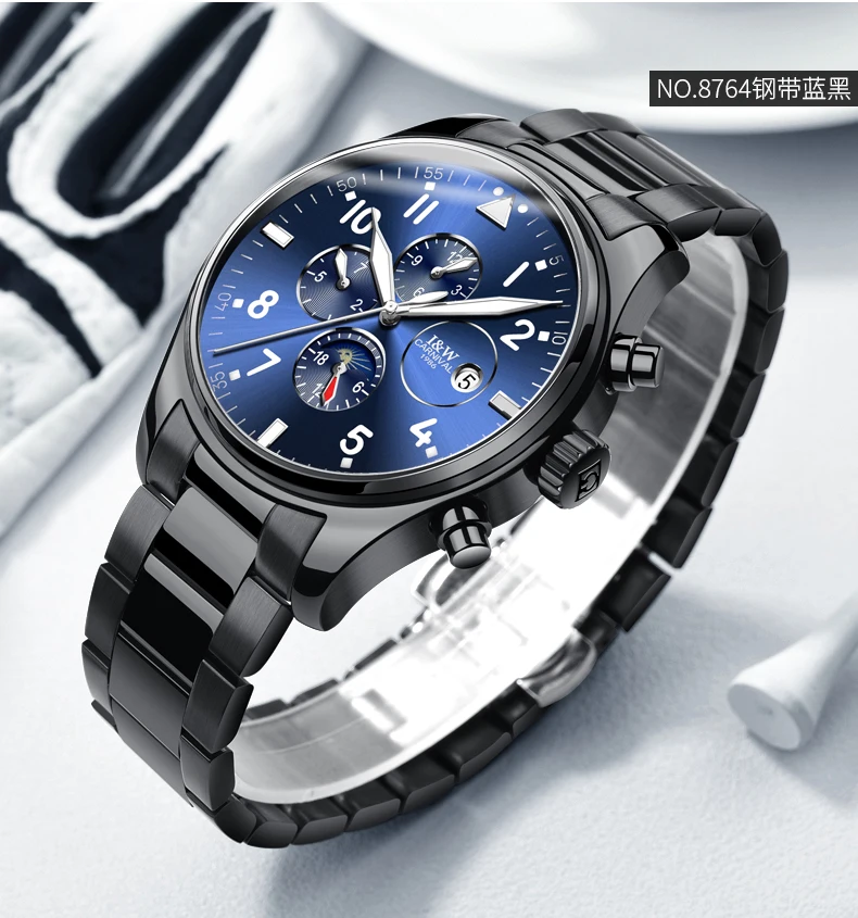 Дорогие, брендовые часы известного бренда CARNIVAL Мужские автоматические механические часы многофункциональные красивые матовые светящиеся водонепроницаемые