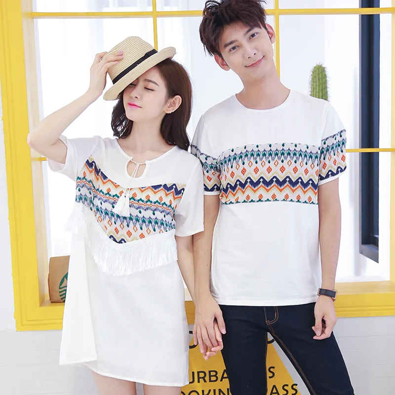 New Hot Men And Women Fashion Couples Clothes For Lovers T-Shirt Summer Holiday Beach Wear Printed Tops Matching Couple T Shirts New Hot Men And Women Fashion Couples Clothes For Lovers T-Shirt Summer Holiday Beach Wear Printed Tops Matching Couple T Shirts