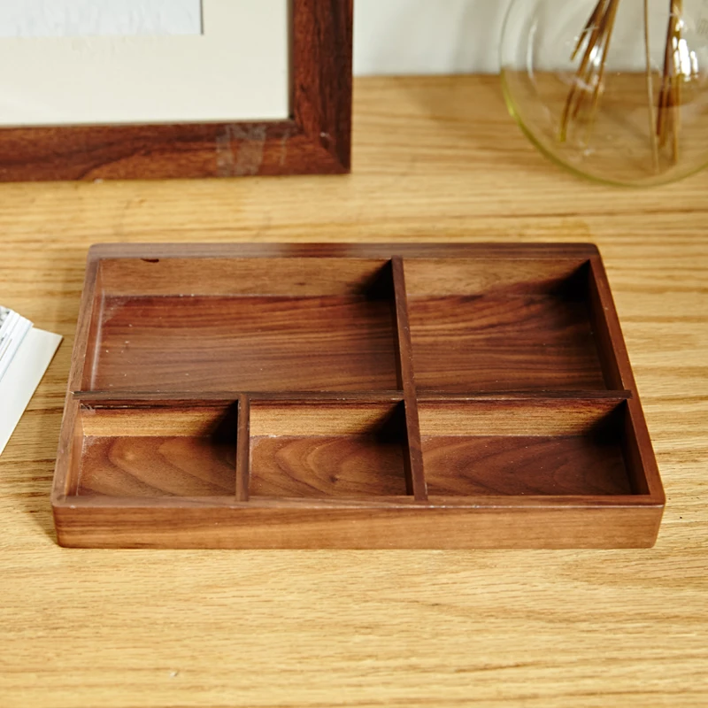 Solid Wood Office Desk Organizer Multi-Use Natural Wood 5 Slots Storage Box Keys Coins Sundries Holders End Table Jewelry Box Solid Wood Office Desk Organizer Multi-Use Natural Wood 5 Slots Storage Box Keys Coins Sundries Holders End Table Jewelry Box