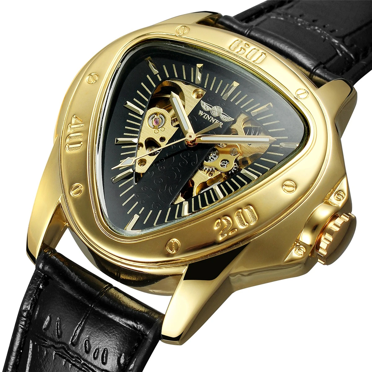 Часы Winner Watch Sport с геометрическим дизайном мужские часы треугольным ремешком из