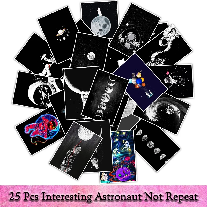 

25pcs/pack PVC Waterproof Astronaut sky Decals Sticker Children Toys The Luggage Stickers For Laptop stickers