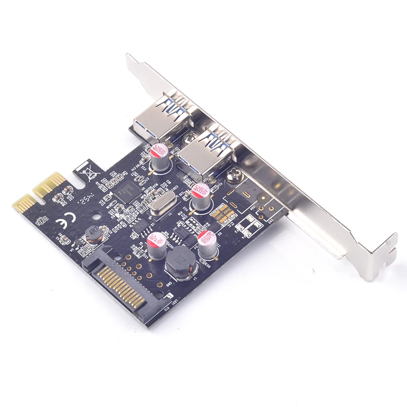 

PCI-e to usb3.0 adapter 2 USB 3.0 ports PCI express Card NEC chipset Solid Capacitor Resettable Fuse Bus-powered Renesas chipset