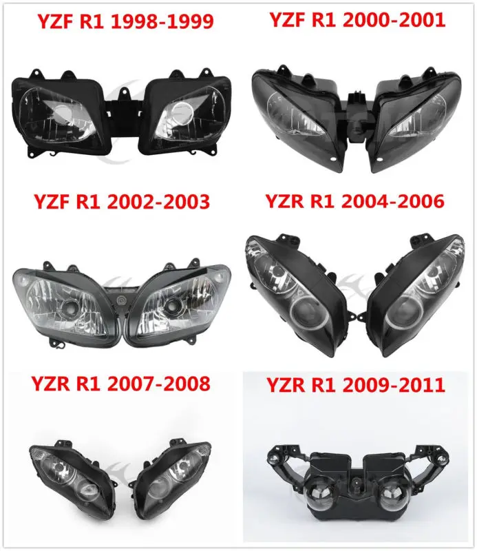 

Motorcycle Motorbike Front Headlight Head Light Lamp Assembly For Yamaha YZFR1 YZF R1 1998-2011 New
