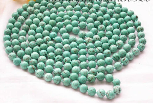

BJC 00081 ROUND blue turquoise BEAD NECKLACE Discount 35%