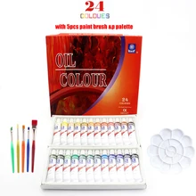 Professionelle Marke Rohr Ölfarben kunst für künstler Leinwand Pigment Malutensilien Zeichnung 12 ML 24 Farben pinsel & palette Set