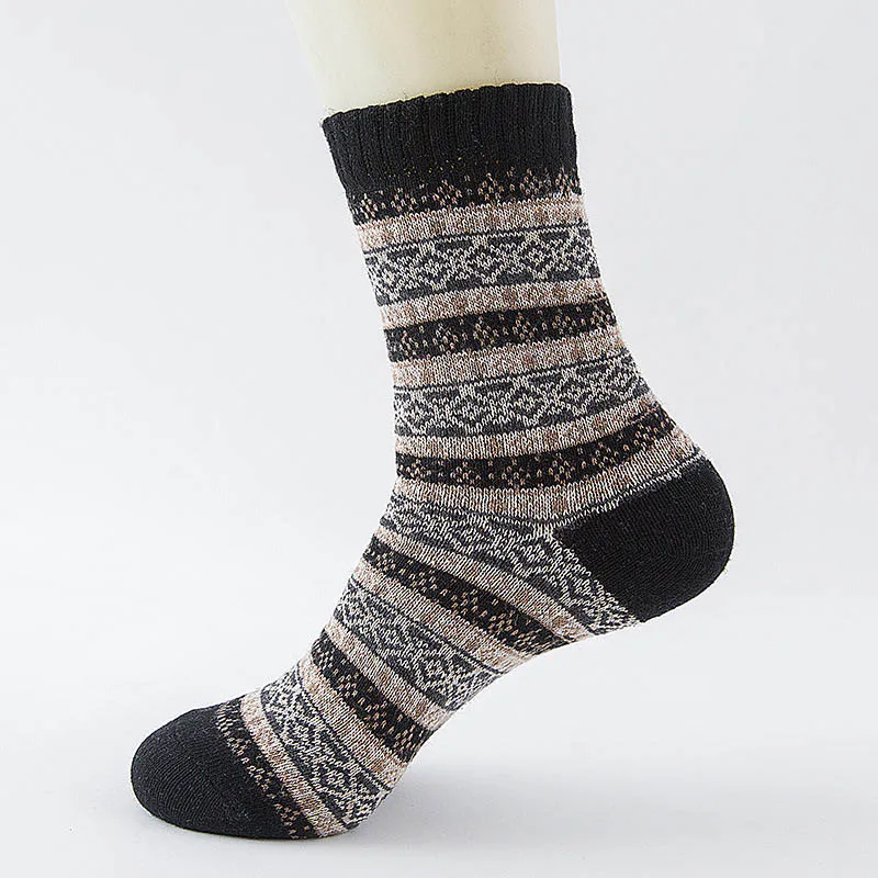 Зимние толстые теплые Полосатые Шерстяные носки, повседневные носки, мужские носки в деловом стиле - Цвет: 16