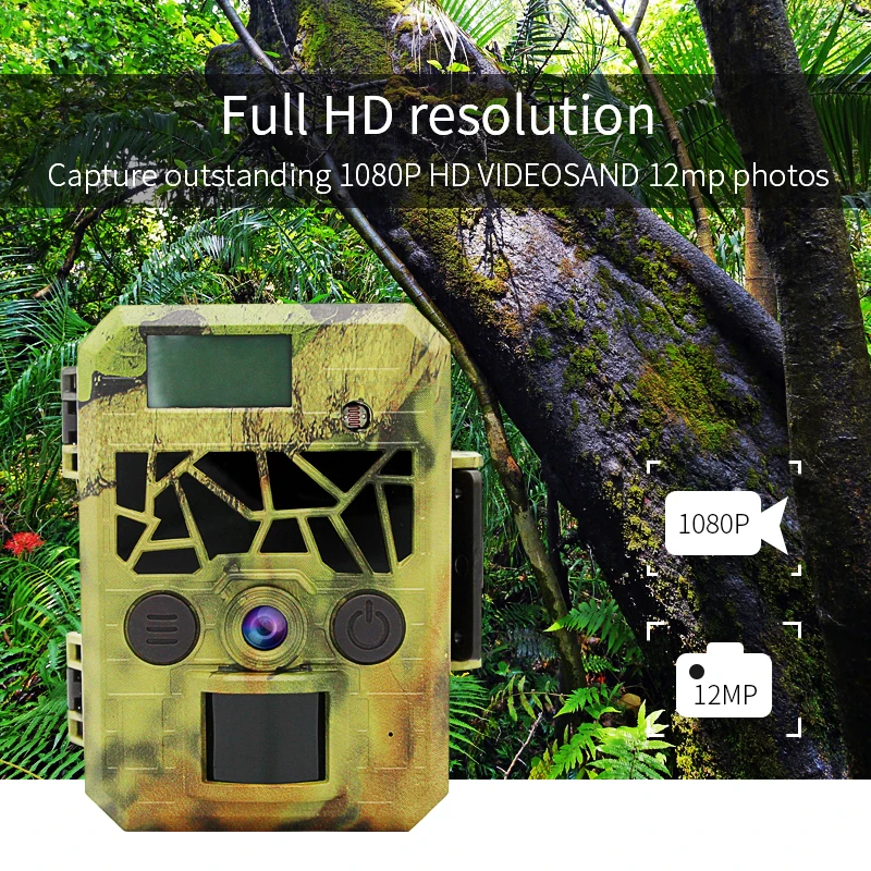 

HAHI 12MP 1080P HD Trail Camera Hunting Camera Outdoor Wildlife Scouting Camera with PIR Sensor 0.5s Super Fast Trigger