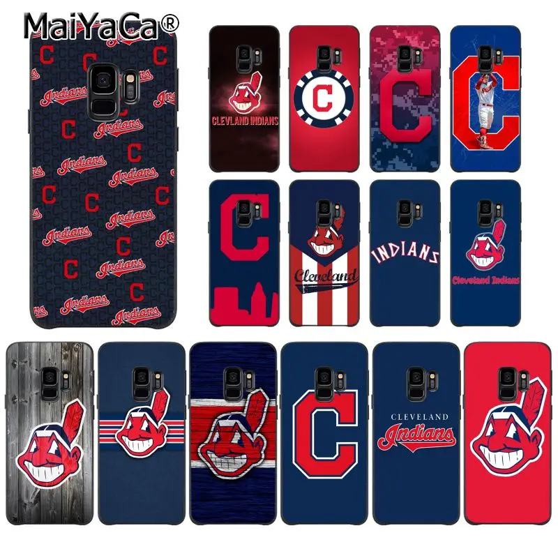 

MaiYaCa Cleveland Indians Silicone TPU Soft black Phone Case for Samsung S9 S9 plus S5 S6 S6edge S6plus S7 S7edge S8 S8plus