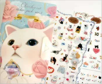 

8 Sheet / Set Lovely Choo Choo Cat Decorative Stickers Pack Diary Book Deco Point Sticker DIY Scrapbook PVC Stationery Stickers