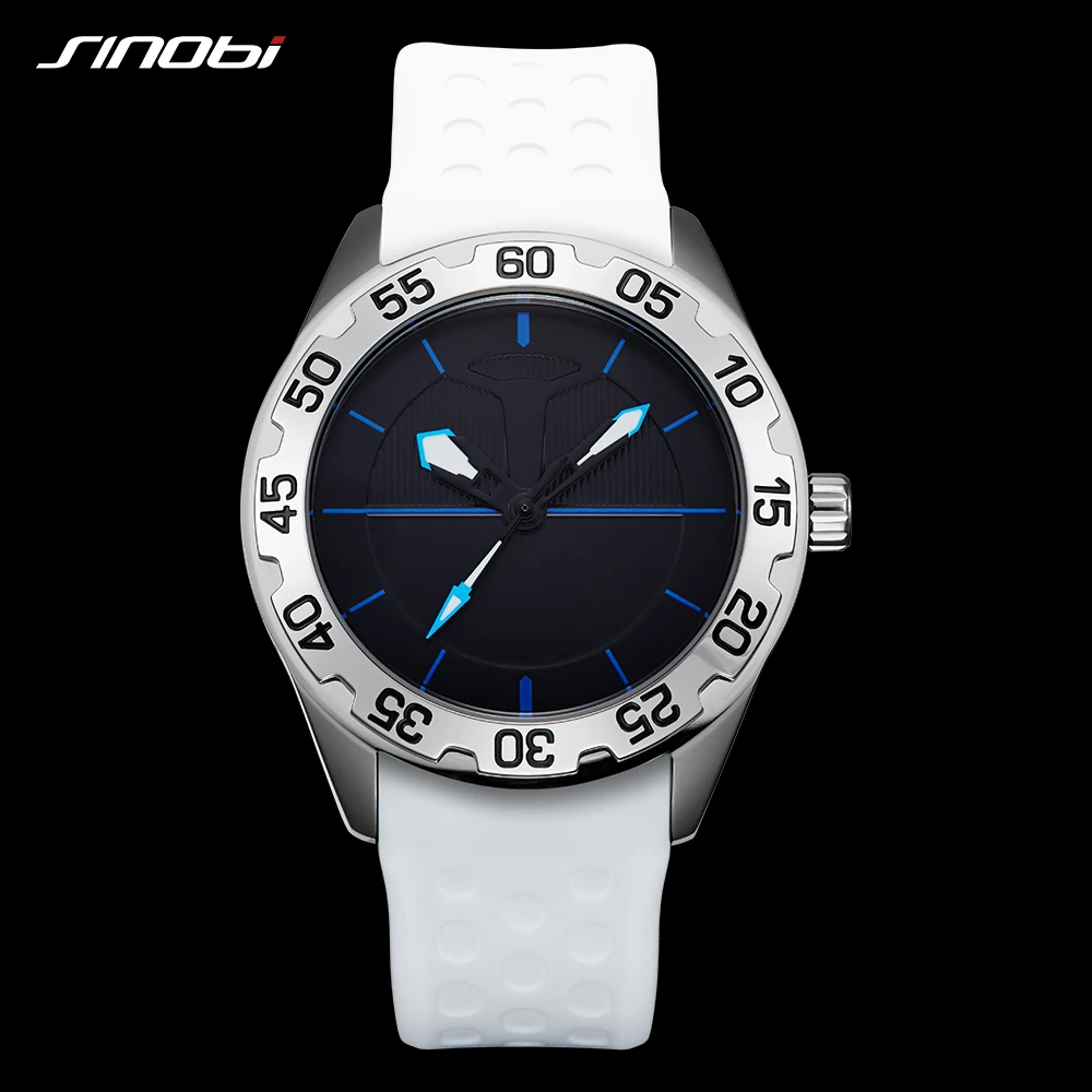 

SINOBI Men Military Sport Watch Fashion Hand Quartz Watch Men Soft Silicone Watches Observatory Football Relogio Masculino