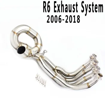 

YZF-R6 51MM Link Pipe Exhaust Muffler System For R6 2006-2009 2010 2011 2012 2013 2014 2015 2016 2017 2018 Front Header Pipe