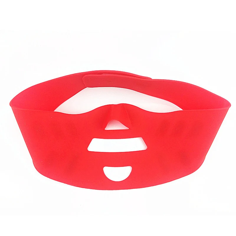 Силиконовая тонкая маска для лица V-line повязка для лица Пояс для похудения лица нефритовый ролик для ухода за кожей лица Массажер лифтинг тонкий массажный инструмент - Цвет: Red