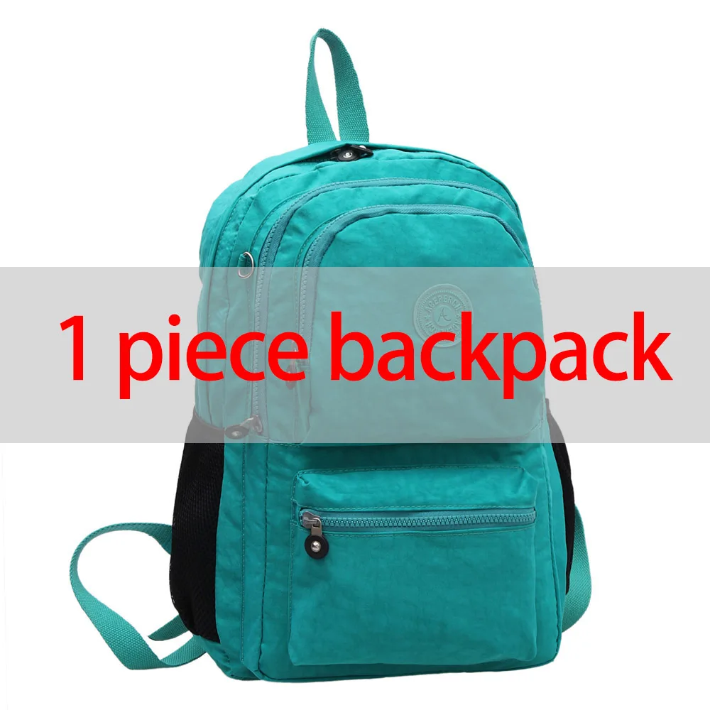 1 piece Lake Green ACEPERCH Повседневный школьный рюкзак для девочек-подростков, женские рюкзаки, нейлоновый рюкзак для ноутбука, женский рюкзак - Color: 1 piece Lake Green