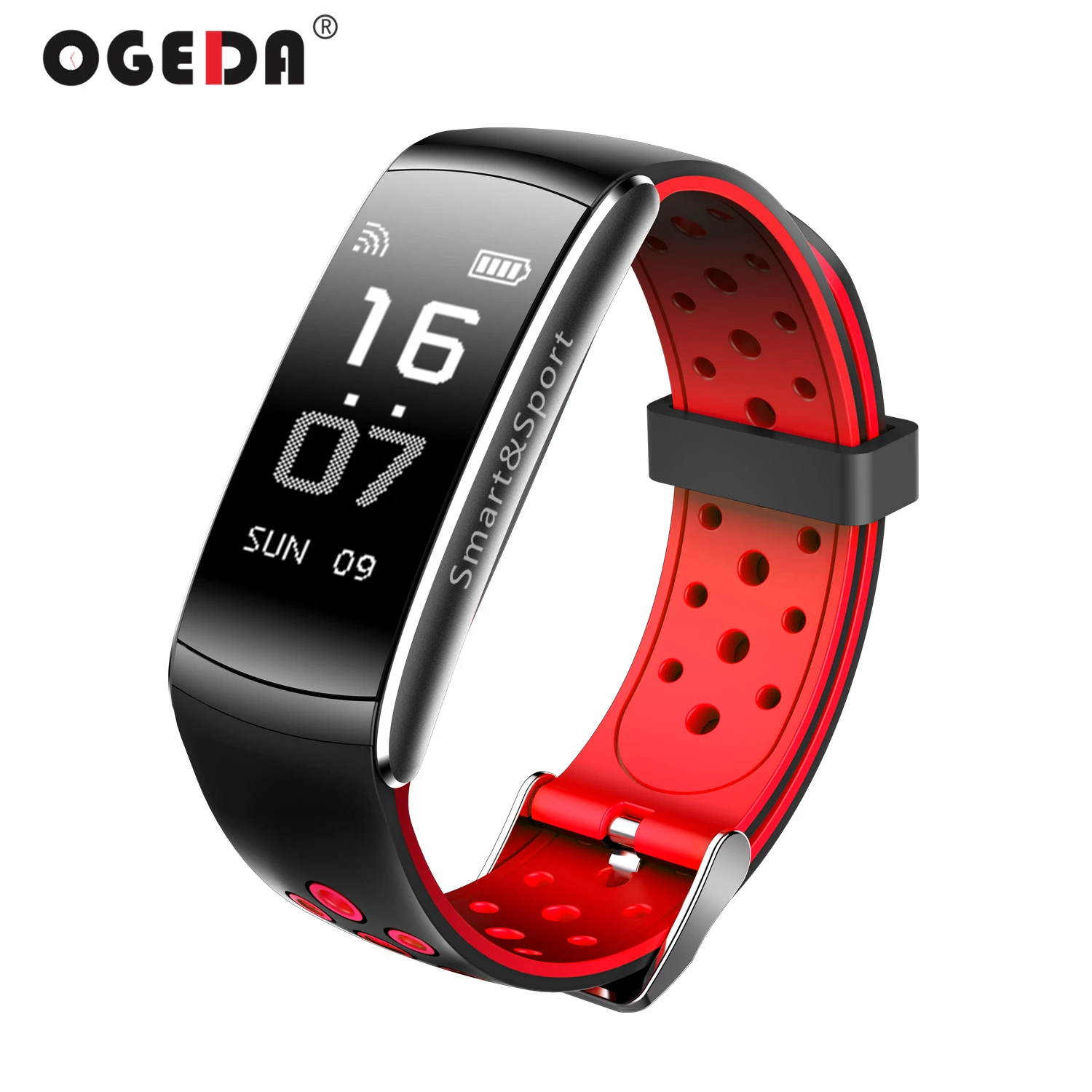 

New OGEDA Smart watch men Q8 Heart Rate Monitor IP68 Waterproof Fitness Tracker Blood Pressure Bluetooth for Android iPhone