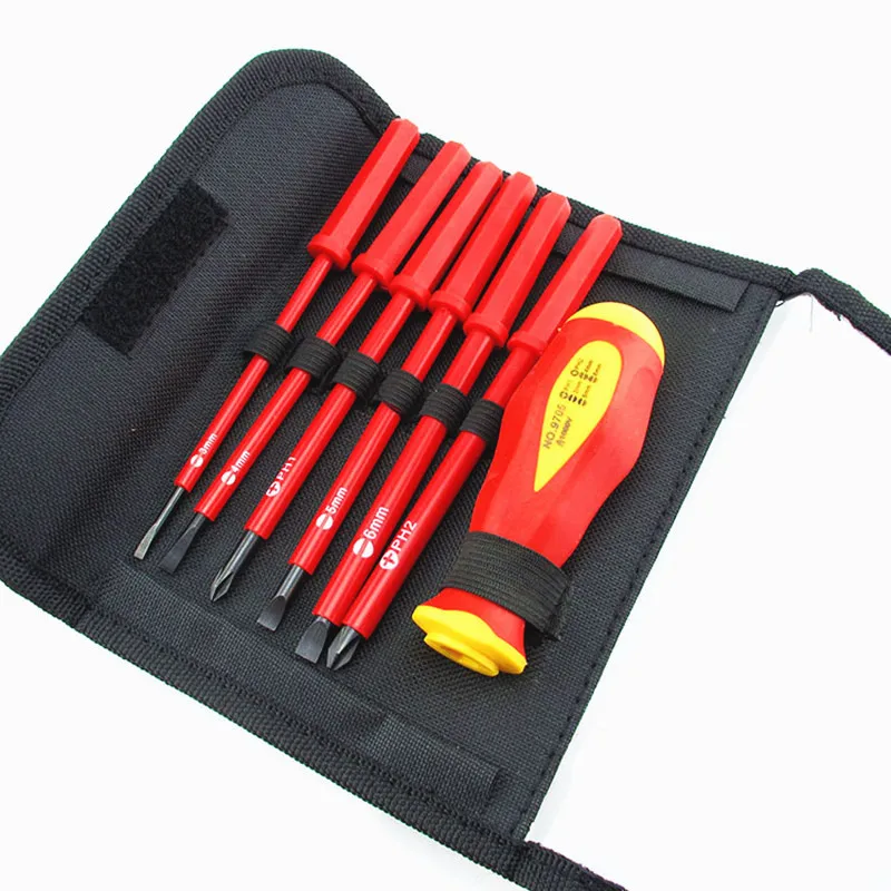

6PCS/set Electricians Screwdriver Set Tool 1000V Electrical Fully Insulated High Voltage Multi Screw Head Type Best Price