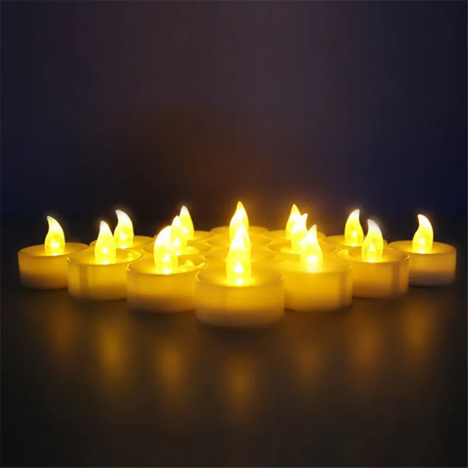 16PCS/Lot LED Tealight Battery Operated Flickering Flicker Flameless Tea Candles Light for