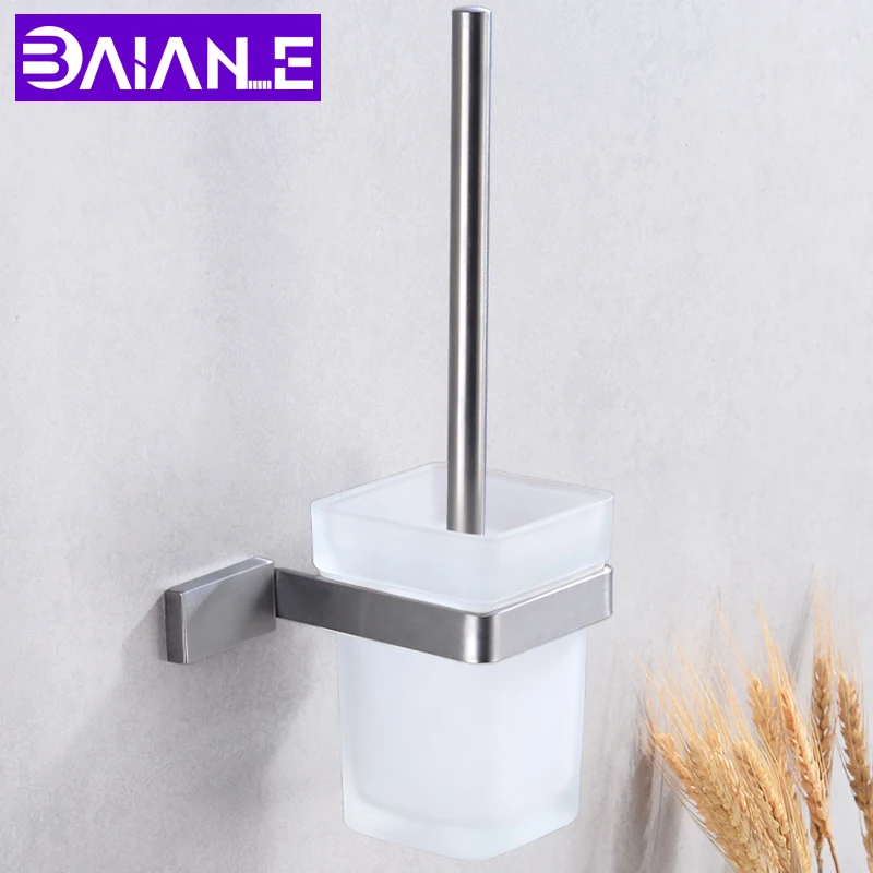 Wall Mounted Toilet Brush Holder Set Stainless Steel Glass Cup Holder Creative Bathroom Hardware Cleaning Brush Holder Rack Wall Mounted Toilet Brush Holder Set Stainless Steel Glass Cup Holder Creative Bathroom Hardware Cleaning Brush Holder Rack