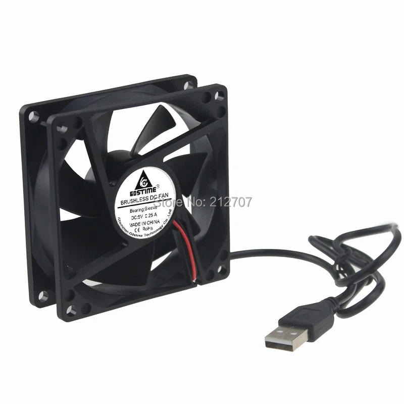 2 Pcs Gdstime Silent Computer 8cm 80mm 80x80x25mm DC 5V USB Cooling Fan