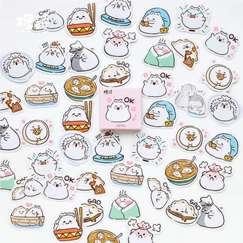 

45PCS/box New Cute Eat Dumplings Diary Paper Lable Stickers Crafts And Scrapbooking Decorative Lifelog DIY Stationery