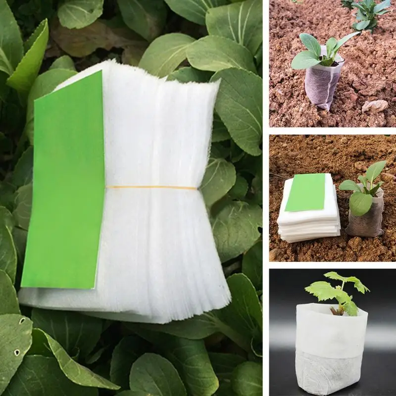 100Pcs/set Nursery Pots Seedling raising Bags 8*10cm Fabrics Garden Supplies